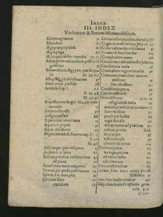 III. Index Verborum & Rerum