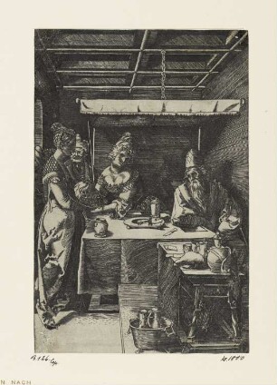Herodias empfängt das Haupt des Johannes