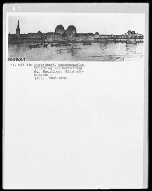 Plan für die Gestaltung der Rheinfront von Düsseldorf-Altstadt