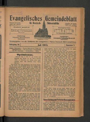 Jahrgang III. Juli 1913. Nummer 7.