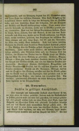28. November. Sachsen in geistiger Knechtschaft