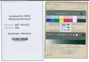 Entnazifizierung Hermann Kaufmann , geb. 04.03.1890 (Abteilungsleiter)