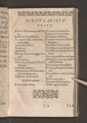 [Scripta Ab Illo Edita. Sowie Texte von Beiträgern]