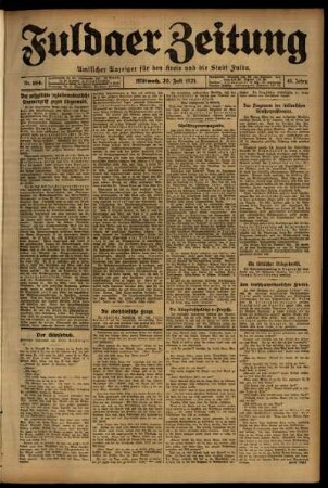 Ausgabe vom Mittwoch, den 20. Juli 1921.