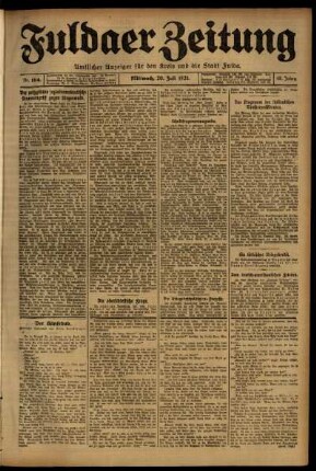 Ausgabe vom Mittwoch, den 20. Juli 1921.