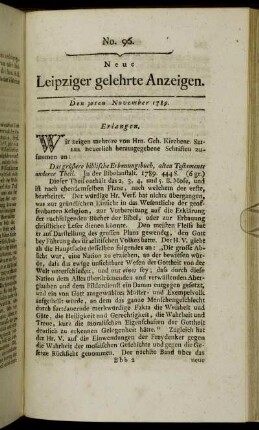 No. 96. Den 30ten November 1789.