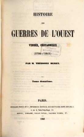 Histoire des guerres de l'ouest Vendée, Chouannerie (1792 - 1815), 2