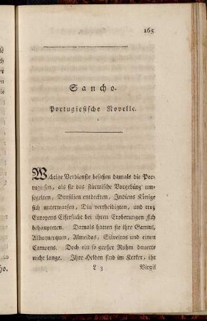 Sancho. Portugiesische Novelle.