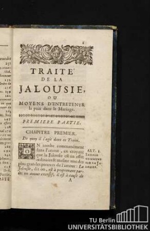 Chapitre Premier. De quoy il s'agit dans ce Traité.