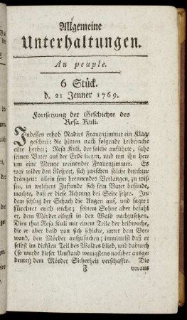 6 Stück. d. 21. Jenner 1769.