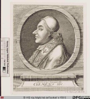Bildnis Papst Clemens XIV. (Lorenzo Ganganelli) (reg. 19. 5. 1769 - 22. 9. 1774)