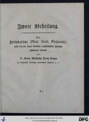 Zwote Abtheilung.