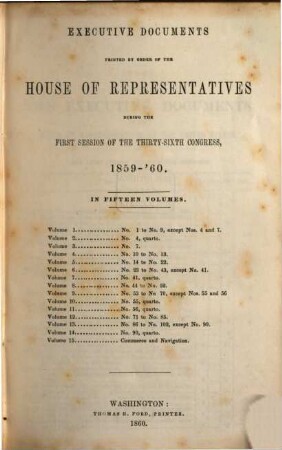 House documents. [126,4.] 1859/60 (1860) = Congress 36, Sess. 1