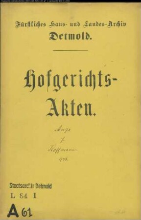 Antze, Gebrüder gegen Leutnant Hoffmann zu Brake