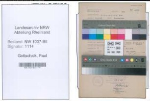 Entnazifizierung Paul Gottschalk , geb. 30.10.1898 (Richtmeister)