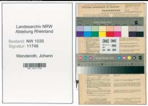 Entnazifizierung Johann Wenderoth , geb. 10.08.1898 (Techniker)