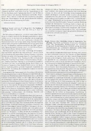853-854 [Rezension] The teaching of ecumenics
