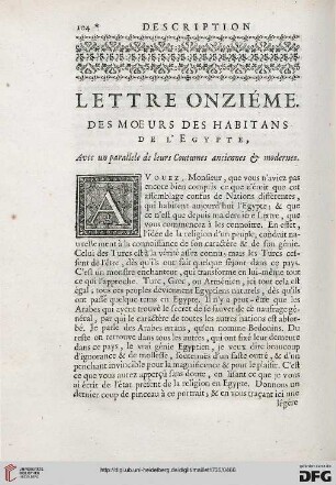 Lettre onziéme: Des moeurs des habitans de l'Égypte