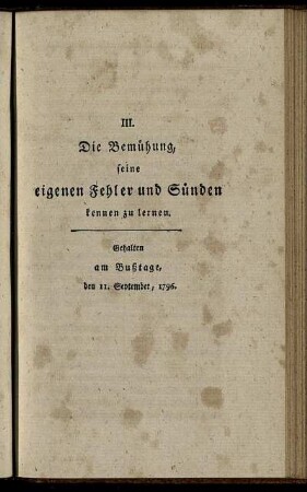 III. Die Bemühung, seine eigenen Fehler und Sünden kennen zu lernen.