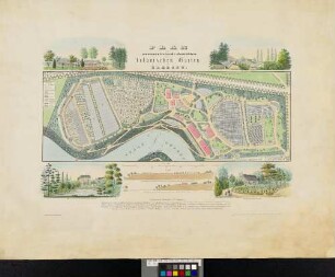 Plan und perspectivische Ansichten vom botanischen Garten zu Hamburg