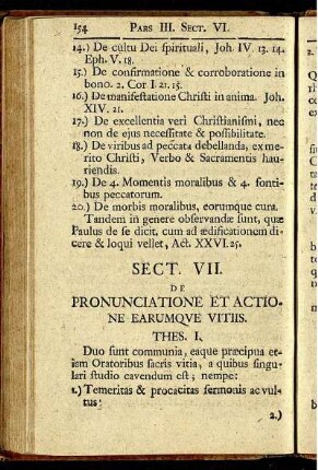 Sect. VII. De pronunciatione et actione earumque vitiis.