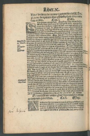 Liber decimus de anima et potentiis eiusdem.