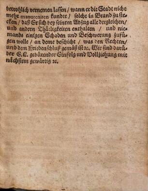 Copia Schreibens von Ihrer Kais. Majt. an Chur-Pfaltz, die Restitution der Stadt Weyden betreffend : Abgangen d. 11. Sept. 1650