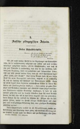 Ueber Schuldisciplin