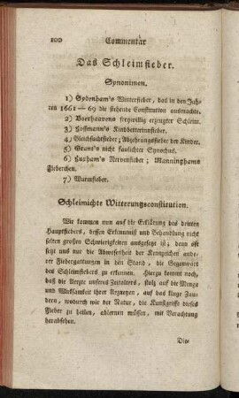 Das Schleimfieber.