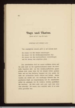Tage und Thaten / [Stefan George]