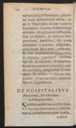 De Hospitalisbus Pauperum, Informorum, & Peregrinorum.