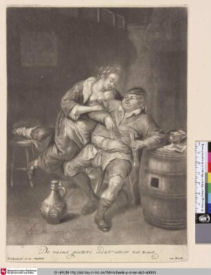 [Bauernpaar in einem ländlichen Interieur; Peasant couple in a rustic interior]