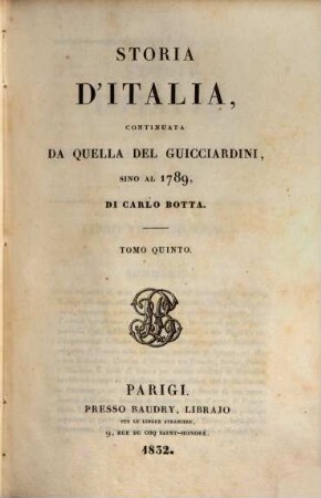Storia d'Italia, continuata da quella del Guicciardini, sino al 1789, 5