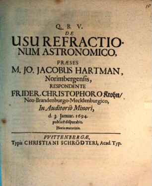 De usu refractionum astronomico
