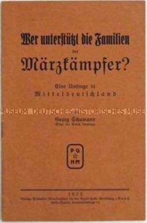 Kommunistische Propagandaschrift zur Lage der Familien der inhaftierten Arbeiter nach den Märzkämpfen in Mitteldeutschland 1921