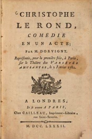Christophe le rond : comédie en un acte