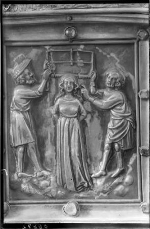 Reichenau Mittelzell Kloster Marienmünster Schatzkammer Reliquienschrein der Heiligen Fortunata Martyrium der Fortunata (um 1310)