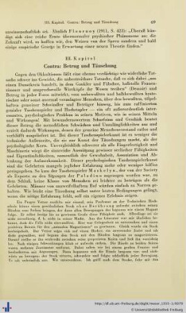 III. Kapitel: Contra: Betrug und Täuschung.