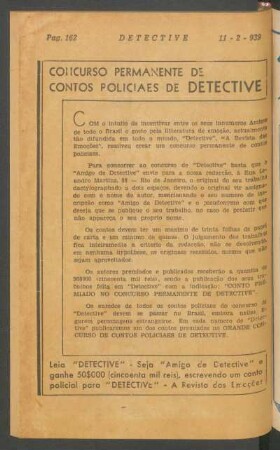 Concurso permanente de contos policiaes de Detective