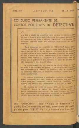 Concurso permanente de contos policiaes de Detective