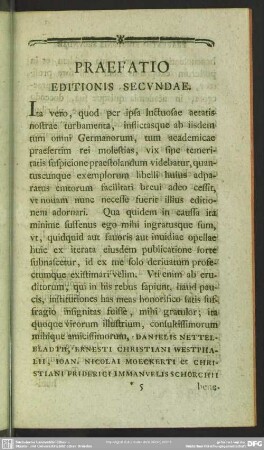 Praefatio Editionis Secundae