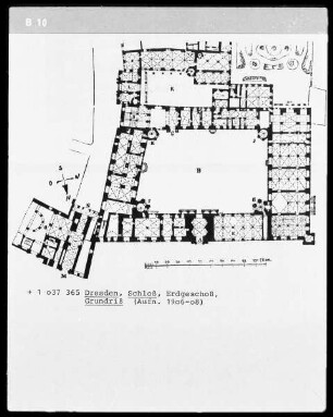 Grundriss des Erdgeschosses des Dresdner Residenzschlosses