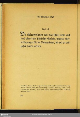 These 18: Der Mittelstand 1848