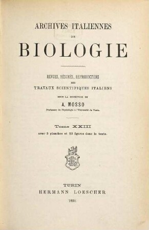 Archives italiennes de biologie : a journal of neuroscience. 23, 23. 1895
