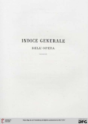 Indice generale dell'opera