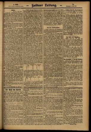 Zweite Ausgabe vom Donnerstag, den 03. April 1913.