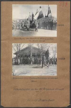 Von der Balkanfront: General Bojadiew beim Abschreiten der Abordnung der Bürger von Monastir