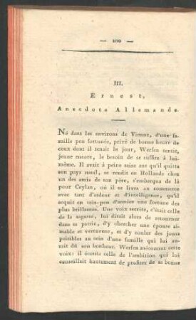 III. Ernest, Anecdote Allemande.