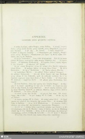 Appendix coniecturas minus probabiles continens