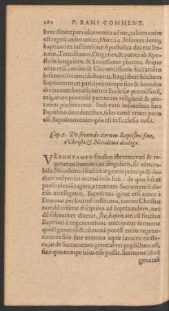 Cap. 7. De secundo iterum Baptismi fine ...